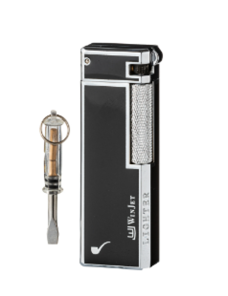 Pfeifenfeuerzeug Winjet Schwarz / Chrome